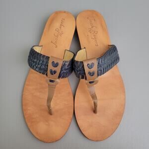 Jack Rogers Tinsley Demi Wedge Thong flip flop sandals Size 9 Brown And Black